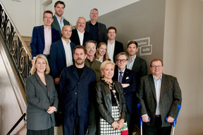 Esther Pierard (Paperjam Club), Marc Baertz (Inowai), Nicolas Newhouse-Ameille (Nato Support and Procurement Agency), Marco Paternò Castello (CFE Finance), Kevin Muhlen (Casino Luxembourg), Luc Provost (B Medical Systems), Steve Braff (Luxfly Indoor Skydive), Frédérique Bouchet (Bhappa Consulting), Ingvi Halldorsson (Gategroup-Supply Chain), Virginie Laurent (Paperjam Club), Xavier Galloro (Baker Tilly), Michel Grevesse-Sovet (Paperjam Club), Laurent Fierens Gevaert (British American Tobacco Belgium) and René Jost (Luxcontrol). Photo: Studion Photography