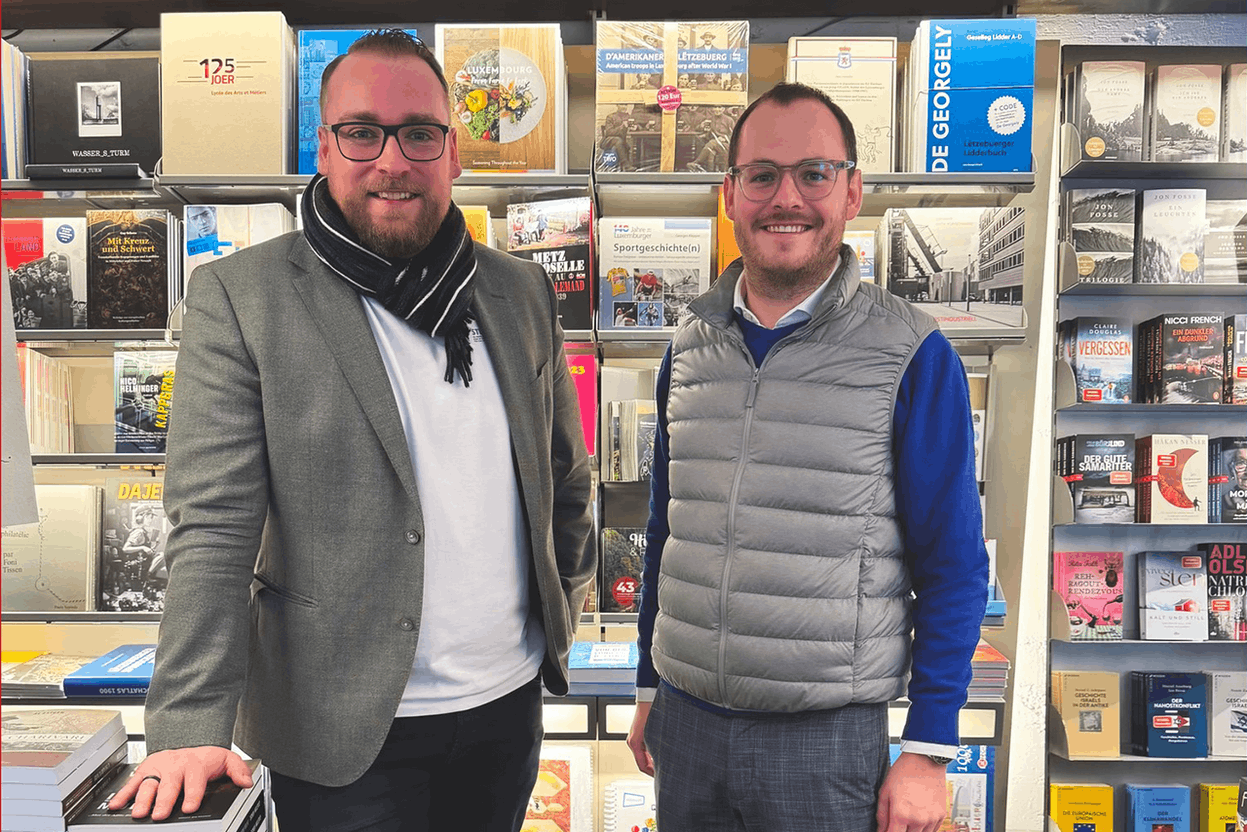 Georges Waringo (CEO de Pulsa | creative studio) et Paul Ernster (CFO de Ernster – l’esprit livre). (Photo: Pulsa | creative studio)