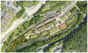 The path running alongside the Alzette acts as a backbone, linking neighbourhoods and making it easier to get about on a daily basis as well as for leisure activities.  (Photo: Immobel)