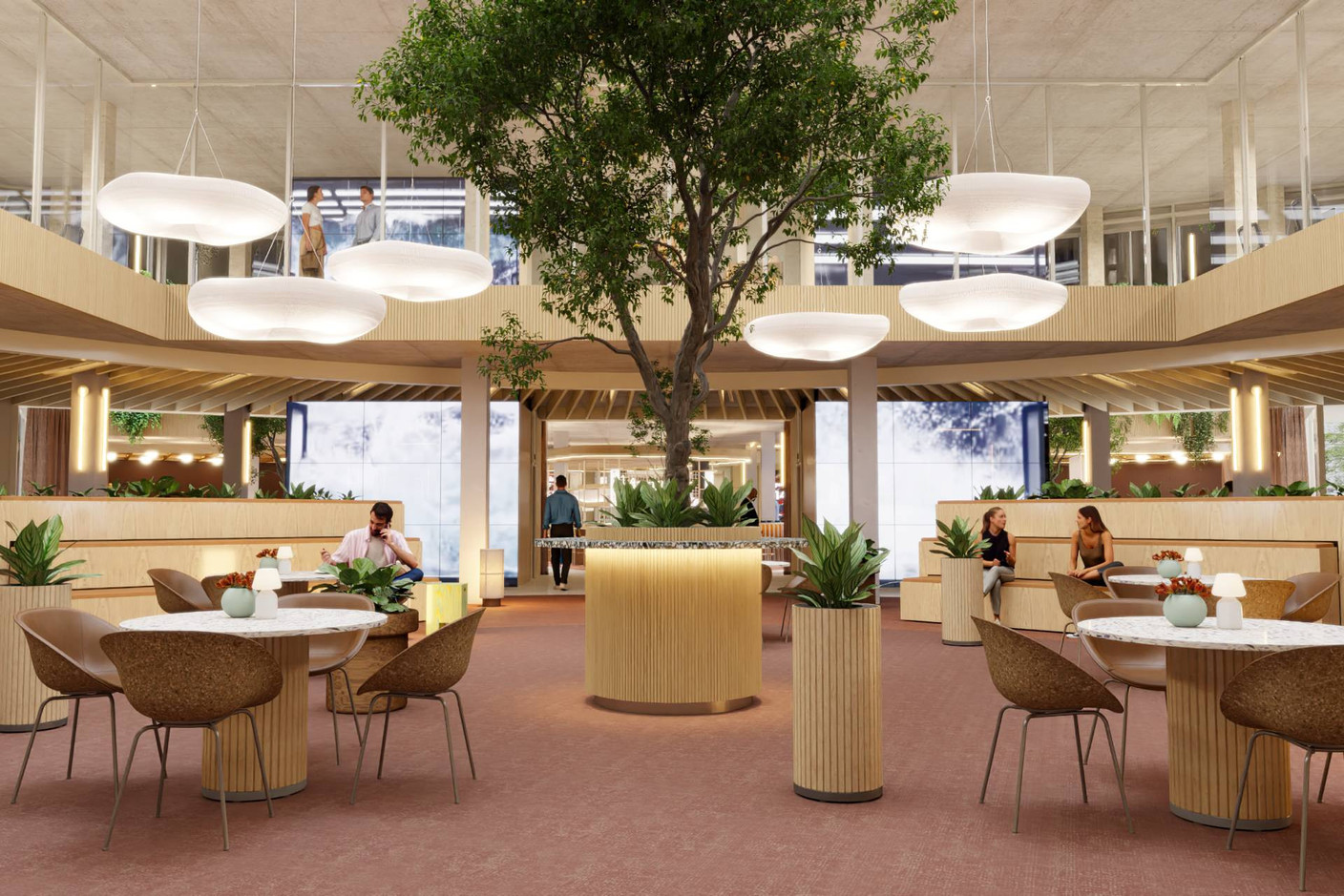 Within the buildings, employees will be able to enjoy a number of informal spaces. Illustration: Moreno Architecture/A2M