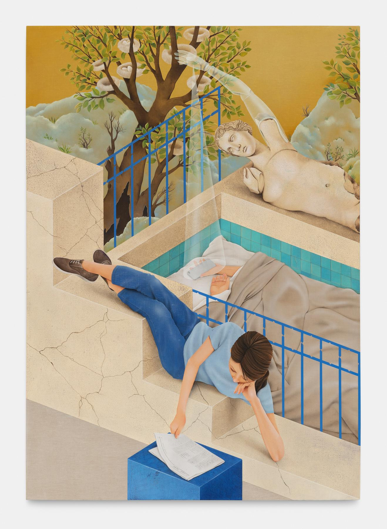 Arghavan Khosravi,  The Morning Ritual , 2019, Acrylique sur toile de lin montée sur panneau de bois, 118 x 83,5 cm, Stems Gallery, — Stand C09 —, Prix sur demande (Photo: DR)