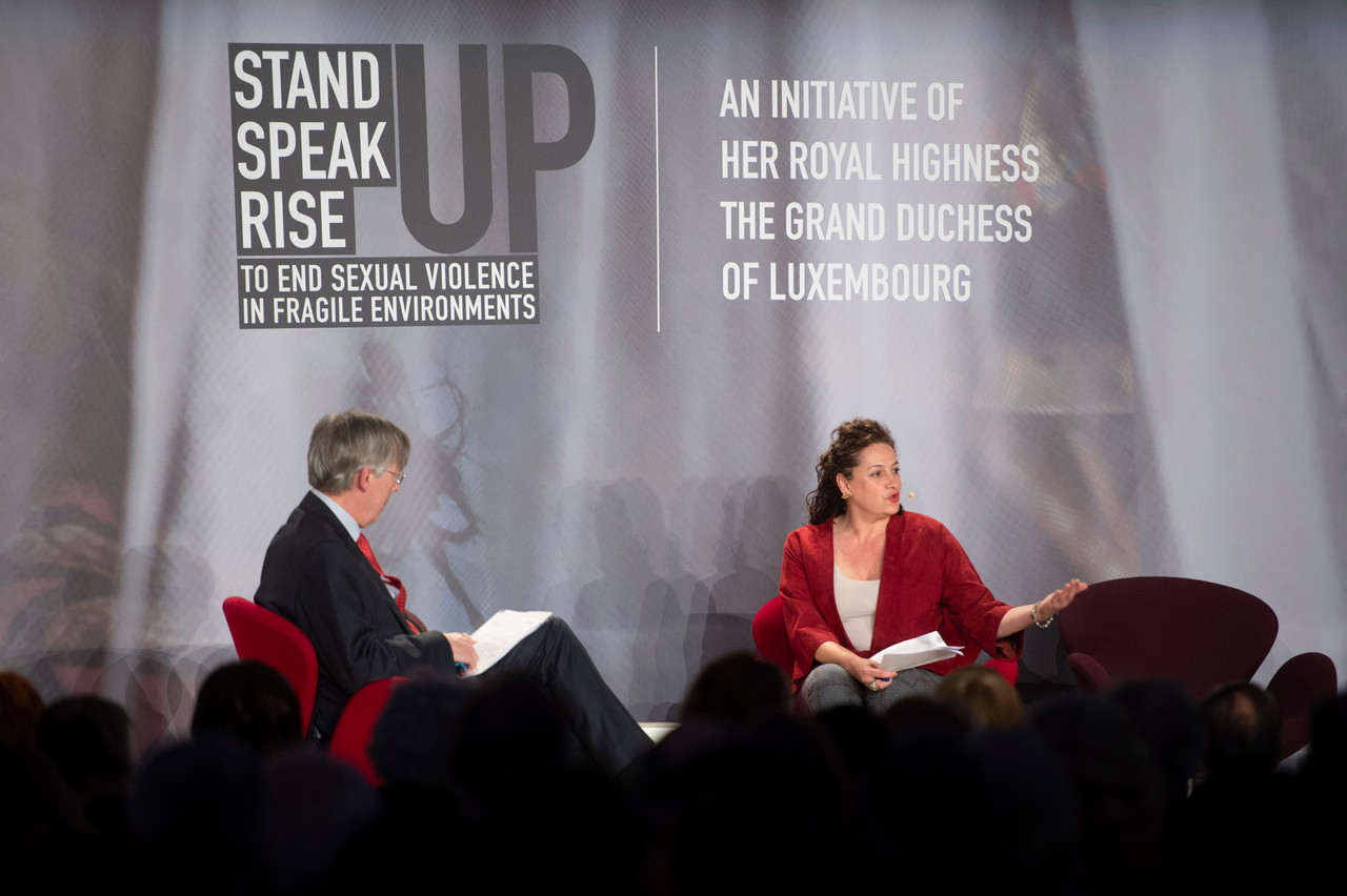  Céline Bardet est intervenue durant la première journée du  forum international «Stand Speak Rise Up!». (Photo: Anthony Dehez)