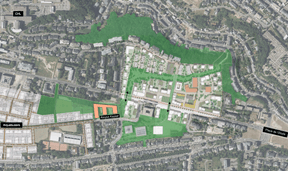 Une des ambitions est de créer un parc urbain en diagonale sur une plaine urbaine continue. ((Illustration: Fabeck Architectes))