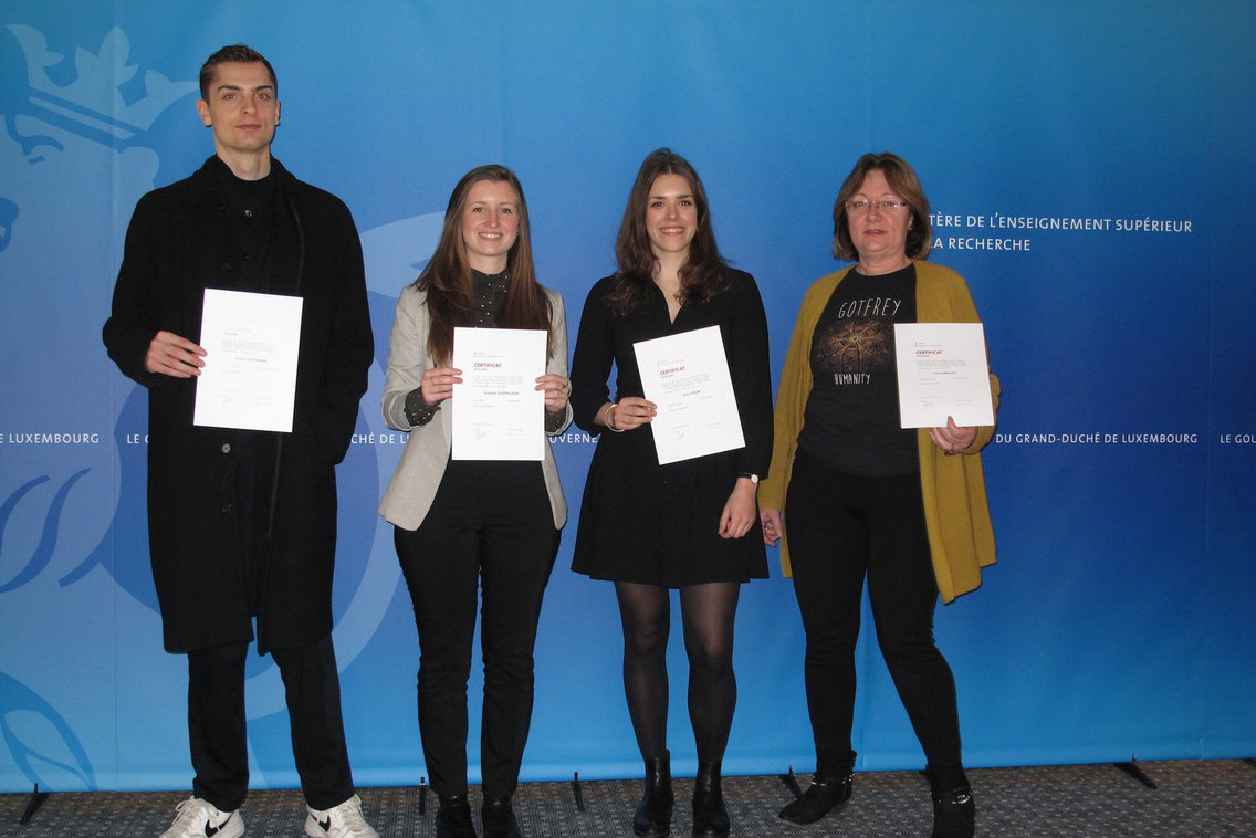 Ces étudiants ont été récompensés par la bourse Auguste van Werveke-Hanno. (Photo: ministère de l’Enseignement supérieur et de la Recherche)