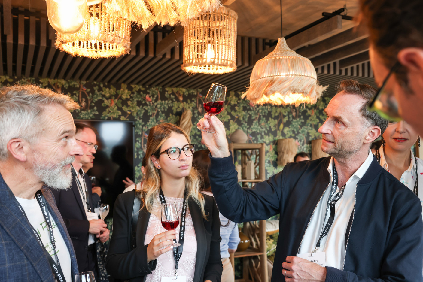 Monia Gruber (BNP Paribas Real Estate Investment Management) and Steve Sabatier (Chenavari Investment Managers (CIM)) at the “Que Calor! Tastes (and sounds) of Latin America” event on 20 June 2024. Photo: Marie Russillo