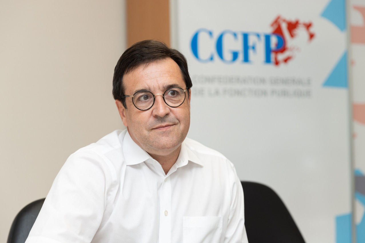 Les sujets sont nombreux pour le puissant syndicat de la Fonction publique. Mais pour son secrétaire général, Steve Heiliger, la priorité est l’abolition du système d’évaluation mis en oeuvre en 2015. Inefficace, explique-t-il. (Photo: Romain Gamba/Maison Moderne)