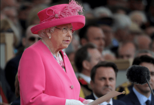 The Queen, pictured here at the 75th anniversary celebration of D-Day, which was attended by Luxembourg prime minister Xavier Bettel, has passed away. Crown copyright 2019 – MOD News Licence