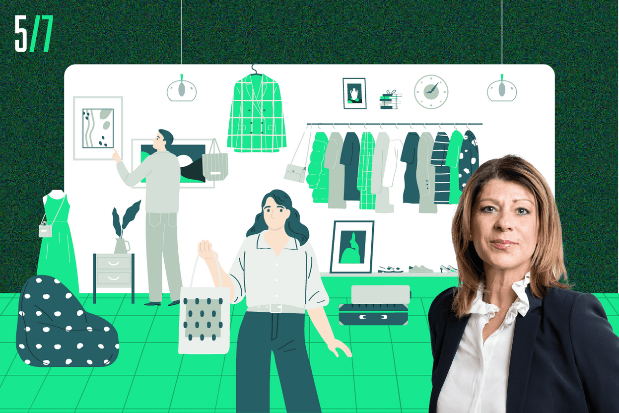 Virginie Chambon, Head of Retail chez CBRE Luxembourg Crédit illustration Maison Moderne et crédit photo Marie Russillo (Maison Moderne)