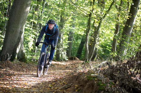Quentin Vercauteren, à vélo dans la forêt de Howald. (Photo: Guy Wolff/Maison Moderne)