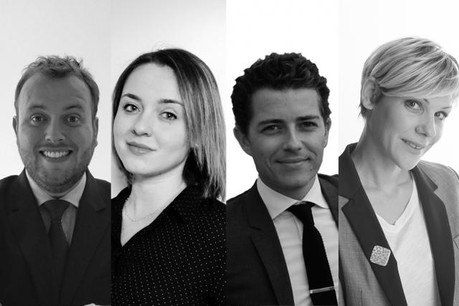 «Depuis plusieurs années, nous suivons, à travers les médias du groupe, les activités du Club avec grand intérêt» déclarent Romain Tisné, Dominique Carbon, Nicolas Perrichot et Emeline Baud. (Photo: Talantlers)