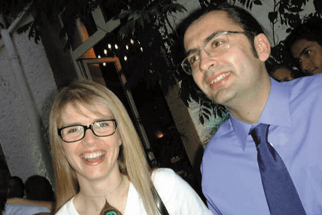 Mike Koedinger il y a 15 ans lors du cocktail de lancement de Paperjam, aux côtés de son épouse Joanna Grodecki. (Photo: archives Maison Moderne)
