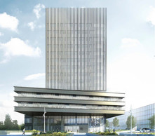 Une tour de 16 étages ponctuera le nouveau bâtiment. (Illustration: BEI)