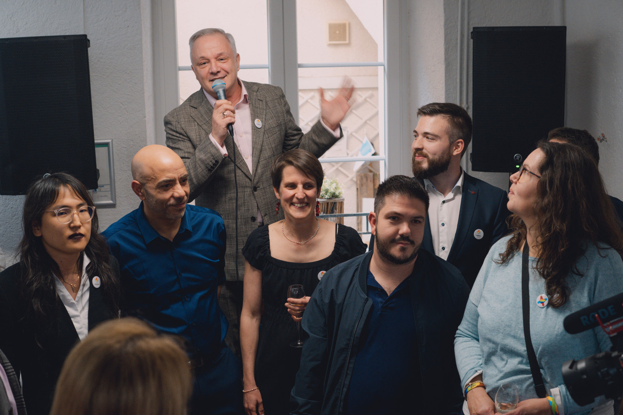 The Rosa Lëtzebuerg and Rainbow Center team, with Sandra Laborier at the centre and Laurent Boquet to her front left Photo: Pit Reding