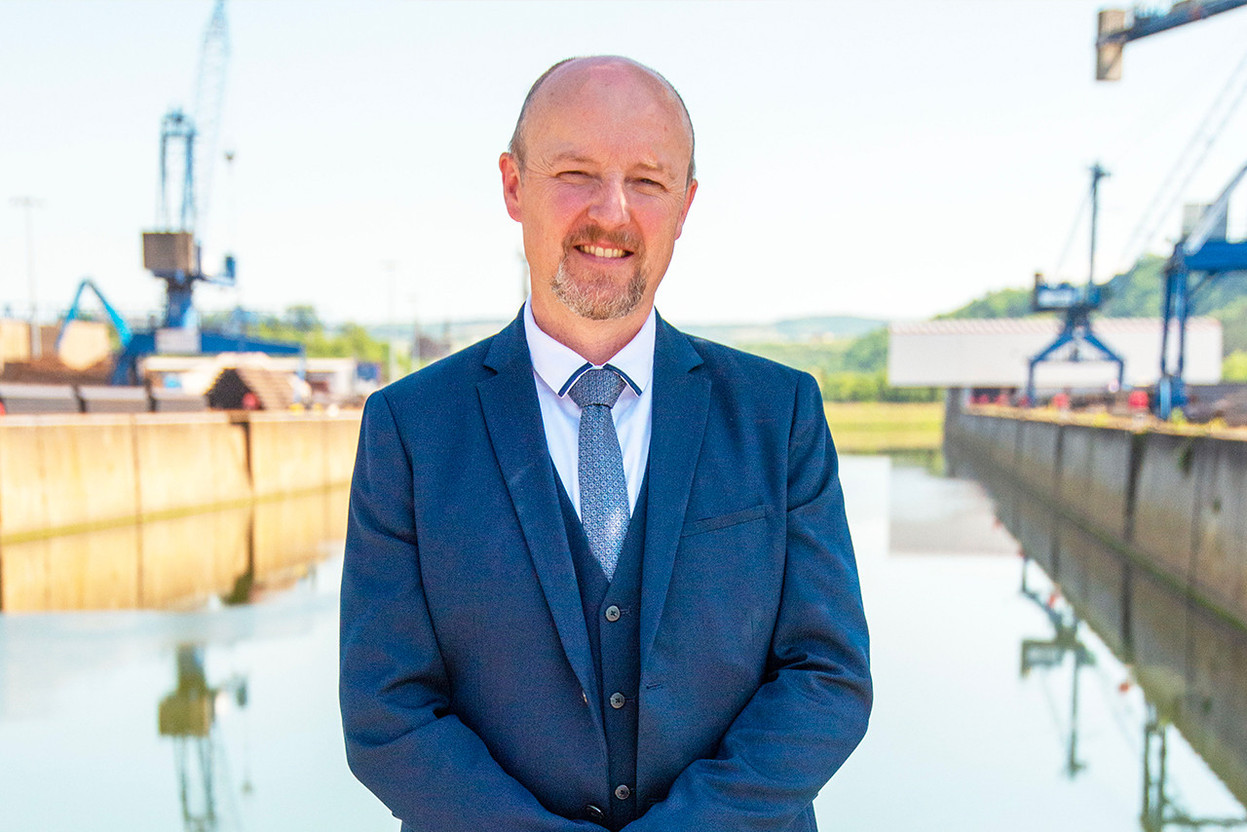Raphaël Zumsteeg took up his post as director of the Société du Port de Mertert in August 2022. Photo: Ministry of mobility