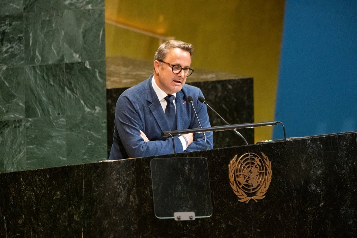 “Are we obliged to take a position today that would be for Israel and therefore against Palestine, or for Palestine and therefore against Israel?” asked foreign minister Xavier Bettel (DP) at the UN in New York. Photo: Evan Schneider/United Nations Photo