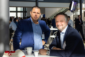Brian Blanchard of AllianceBernstein and Georges Bock of Investre. Photo: Romain Gamba/Maison Moderne