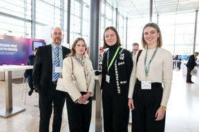 Mario Di Millo (left); Ekaterina Kondratenko (third from left); Mirna Krvavac (right); all with Six Financial Information. Photo: Eva Krins/Maison Moderne