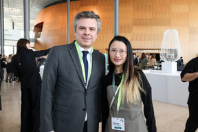 Emmanuel Gutton and Elaine Gong, both with the Association of the Luxembourg Fund Industry. Photo: Eva Krins/Maison Moderne