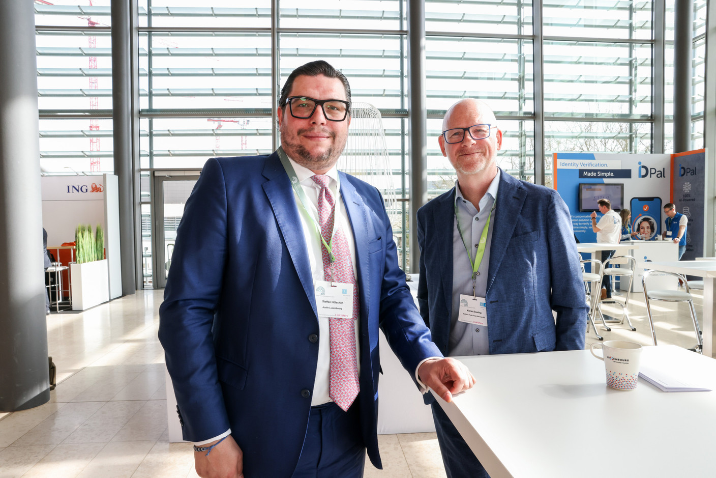 Steffen Hölscher, Acolin Luxembourg; Kieran Dowling, Northern Trust Global Services. Photo: Eva Krins/Maison Moderne