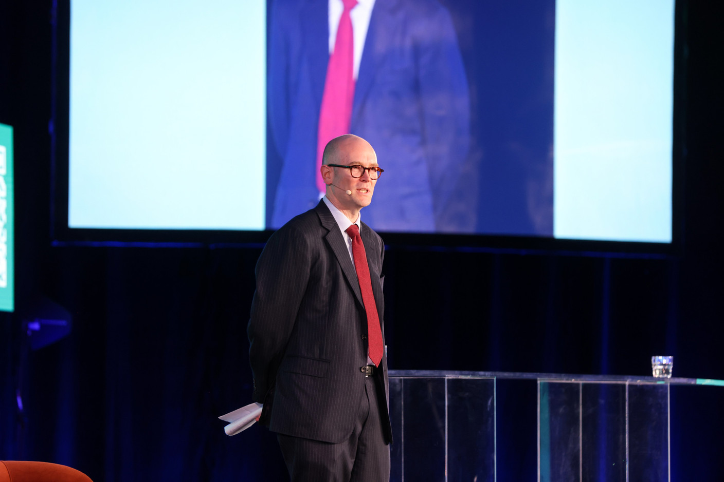 Benjamin Gregson at Blackrock seen speaking at Alfi’s Global Asset Management Conference, 19 March 2024. Photo: Eva Krins/Maison Moderne