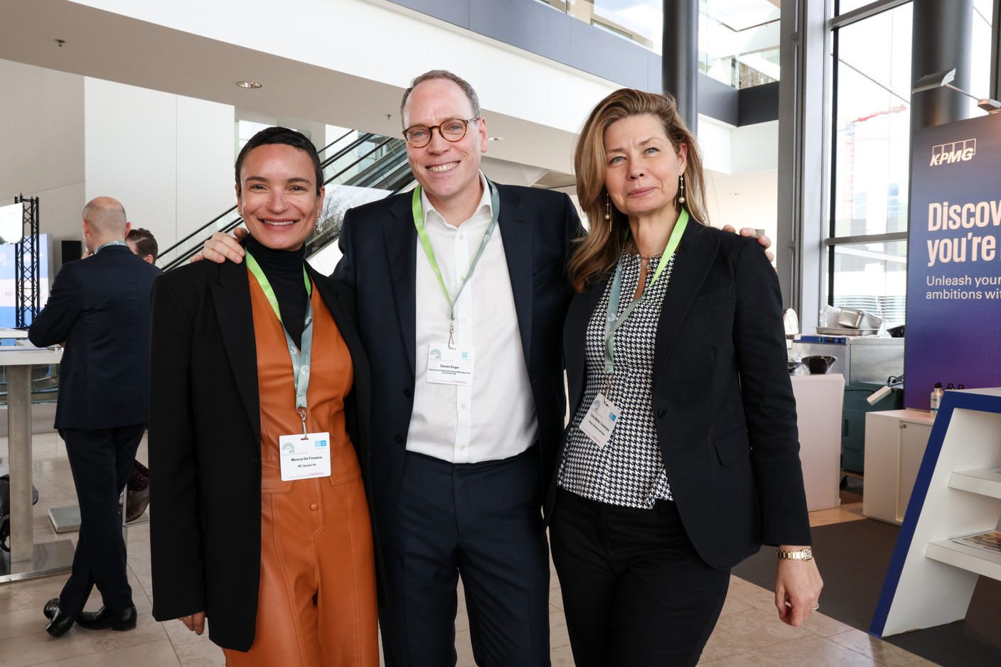 Monica Da Fonseca, MC Square; Daniel Engel, Edmond de Rothschild Asset Management; Tanis Mahler Cauberghs, Brown Brothers Harriman. Photo: Eva Krins/Maison Moderne