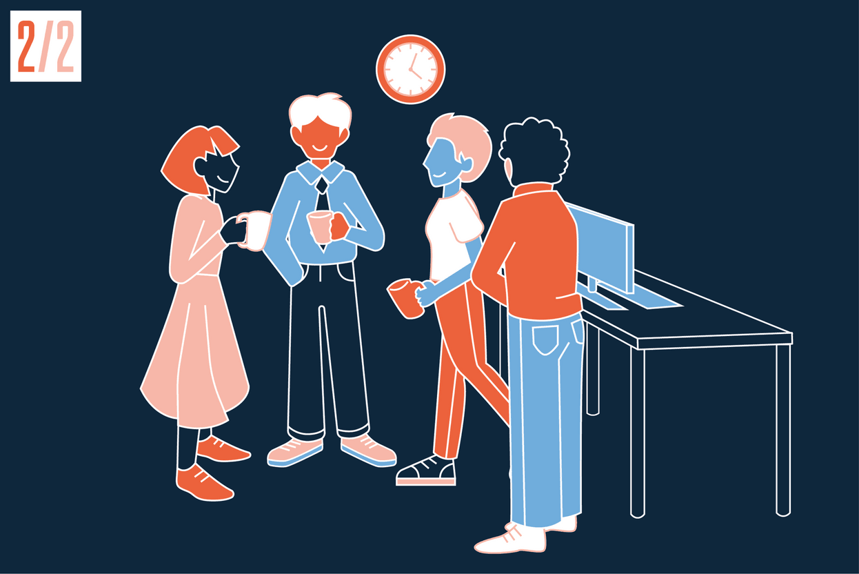 Selon l’étude relayée par jobs.lu, la première attente à l’égard du travail en 2021 est une bonne relation avec ses collègues. Illustration: Maison Moderne