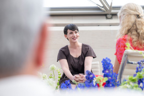 Dr Ayala Panievsky, in conversation with Caroline Mart.  (Photo: Eric Chenal)