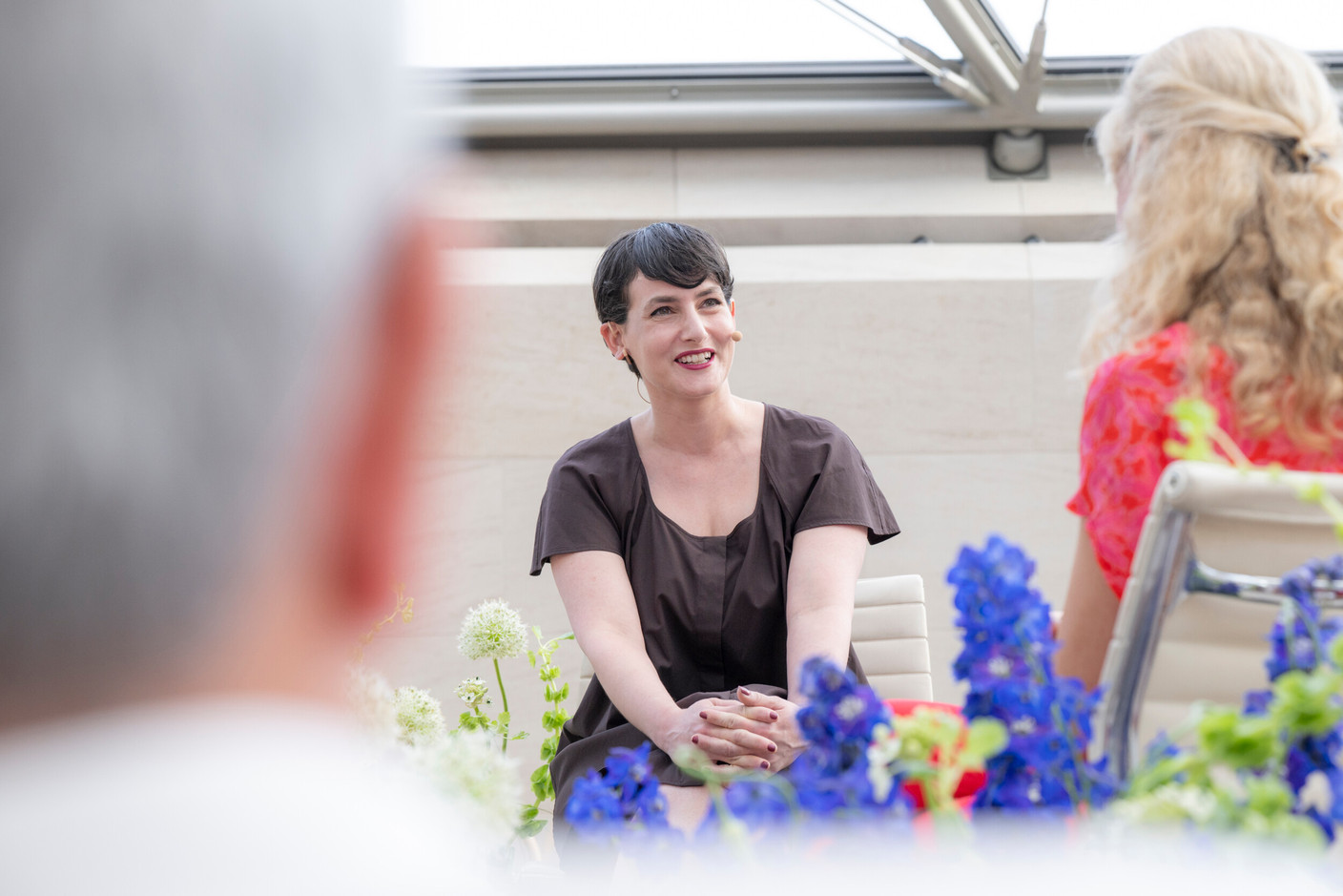Dr Ayala Panievsky, in conversation with Caroline Mart.  (Photo: Eric Chenal)