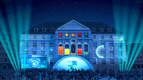 Video mapping will be projected onto Esch-sur-Alzette town hall during the Esch2022 opening ceremony.  Illustration: Battle Royal Berlin