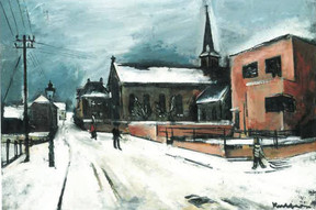 Ce tableau de Joseph Kutter intitulé  «Paysage de neige»,  représente sa maison du Limpertsberg vers 1928. (Photo: D.R.)