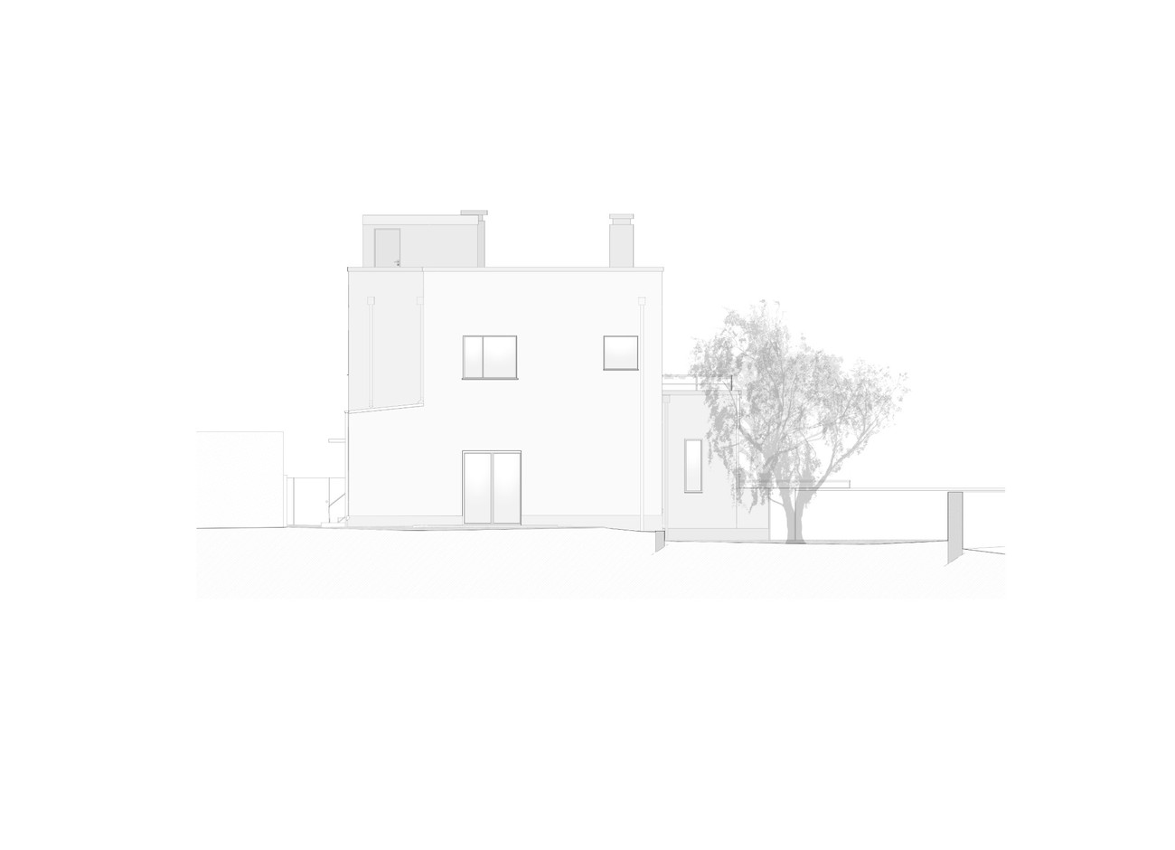 Façade gauche (Illustration : Diane Heirend architecture & urbanisme) 