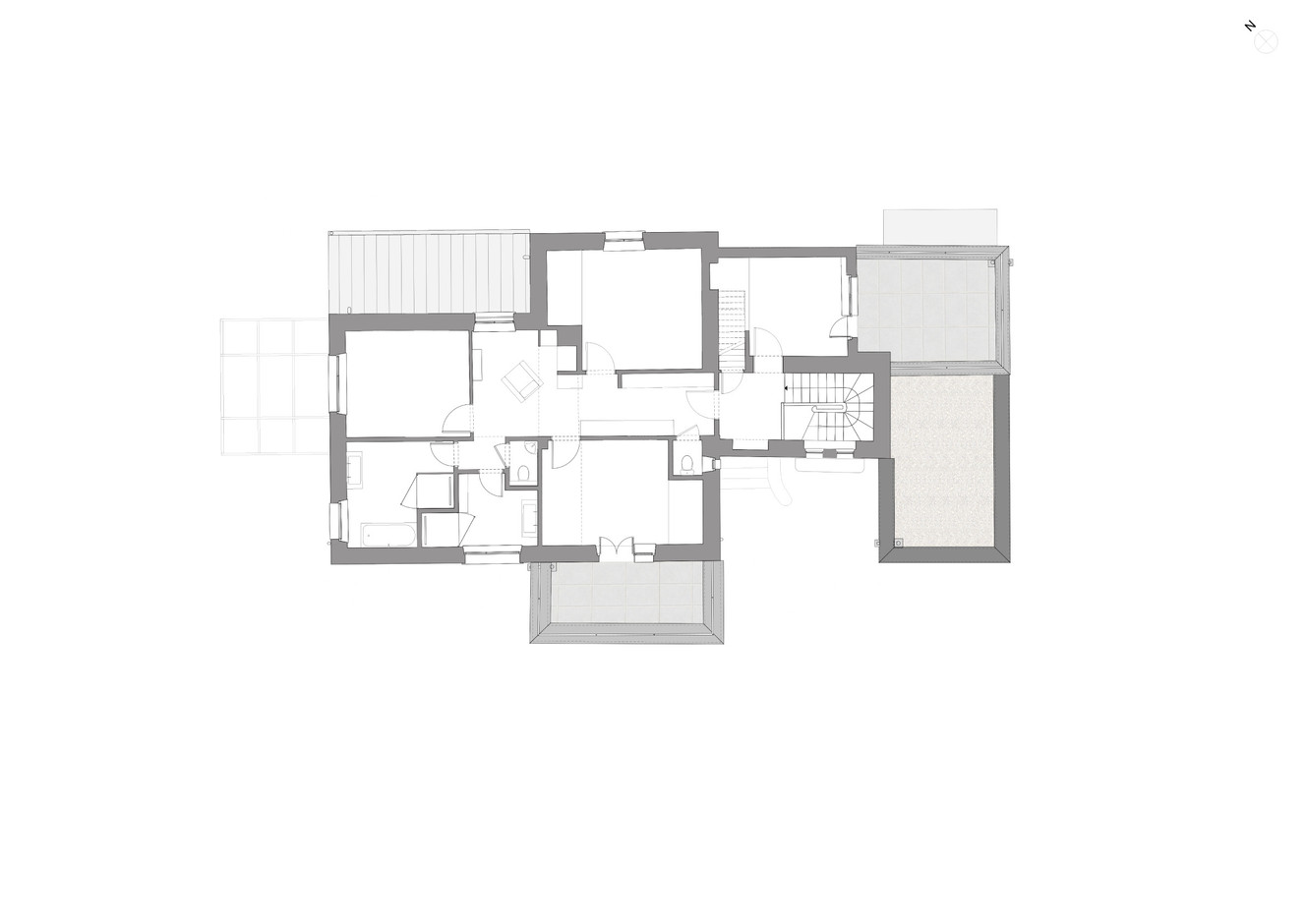 Plan du premier étage (Illustration : Diane Heirend architecture & urbanisme) 
