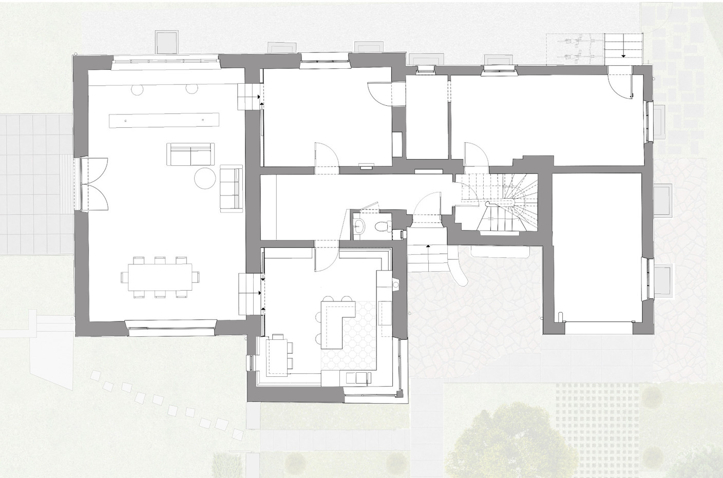Plan du rez-de-chaussée (Illustration : Diane Heirend architecture & urbanisme) 