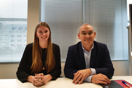 Jill Schmalen, marketing & finance assistant, et Olivier Miche, direction Sales-Marketing-RSE. (Photo: AEG)