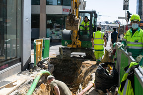 Chantier du tram à la Gare. ((Photo: Matic Zorman / Maison Moderne))