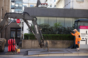 Chantier devant le Royal-Hamilius. ((Photo: Matic Zorman / Maison Moderne))