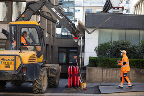 Chantier devant le Royal-Hamilius. ((Photo: Matic Zorman / Maison Moderne))