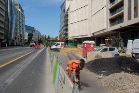 Chantier devant le Royal-Hamilius. ((Photo: Matic Zorman / Maison Moderne))