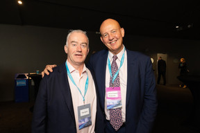 Tony Sugrue and Richard Garland (Ninety One) at the Clearstream Fund Summit, Kirchberg Kinepolis, 10 October 2024. Photo: Eva Krins/Maison Moderne