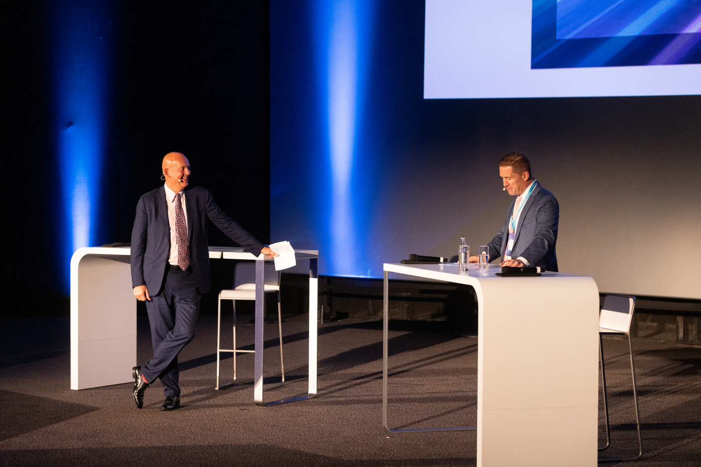 Richard Garland (Ninety One) and Neil Wise (Clearstream) at the Clearstream Fund Summit, Kirchberg Kinepolis, 10 October 2024. Photo: Eva Krins/Maison Moderne