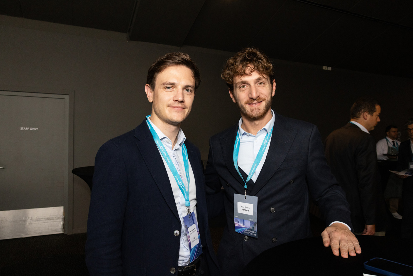 Etienne Sevenier (Vontobel Asset Management) and Yann Ginther (Vontobel) at the Clearstream Fund Summit, Kirchberg Kinepolis, 10 October 2024. Photo: Eva Krins/Maison Moderne