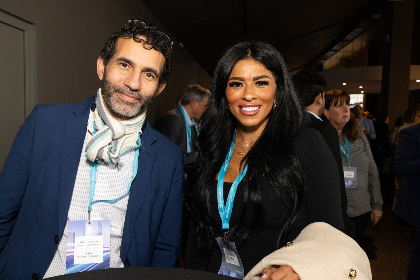 Mohamed Dib (Rakuten Europe Bank) and Djémaia Badji (BDA) at the Clearstream Fund Summit, Kirchberg Kinepolis, 10 October 2024. Photo: Eva Krins/Maison Moderne