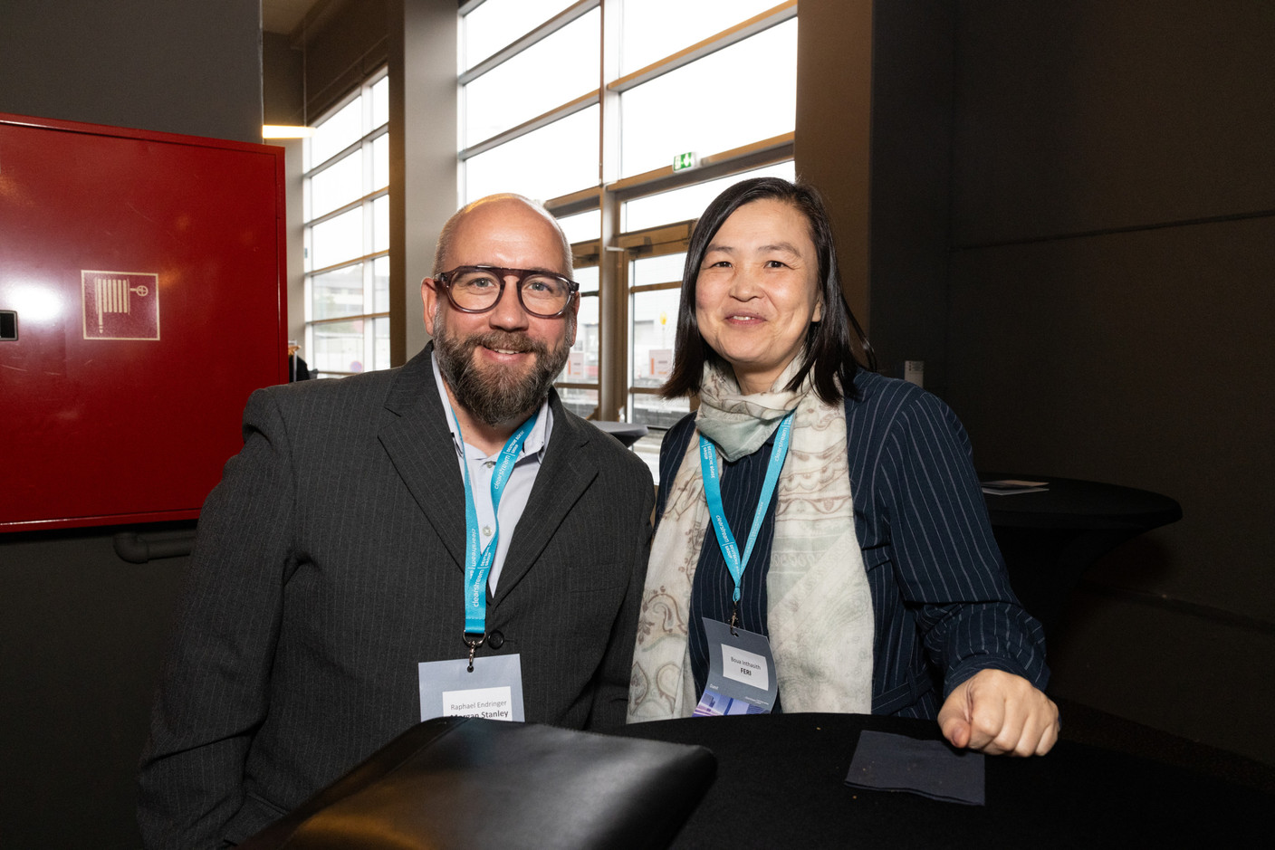 Raphael Endringer (Morgan Stanley) and Boua Inthasith (FERI) at the Clearstream Fund Summit, Kirchberg Kinepolis, 10 October 2024. Photo: Eva Krins/Maison Moderne