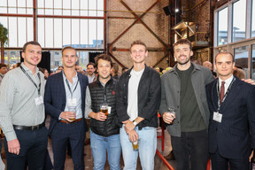Louis Sidot (Luxembourg Confederation), Bil Hein (Becolux), Eduardo Eischen (La Provençale), Louis Loschetter, Joé Verougstraete (Ultraschall Collective) et Lars Hilgert (Spuerkeess). (Photo: Marie Russillo/Maison Moderne)
