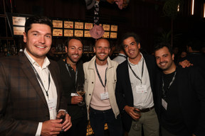Jean Scholtes (Jumbo Hôtel) à gauche, Steve Vermeer (Investe Group) au milieu, Philippe Harles (Arendt & Medernach) et Pierre V. Pereira Da Silva (Foozo). (Photo: Marie Russillo/Maison Moderne)