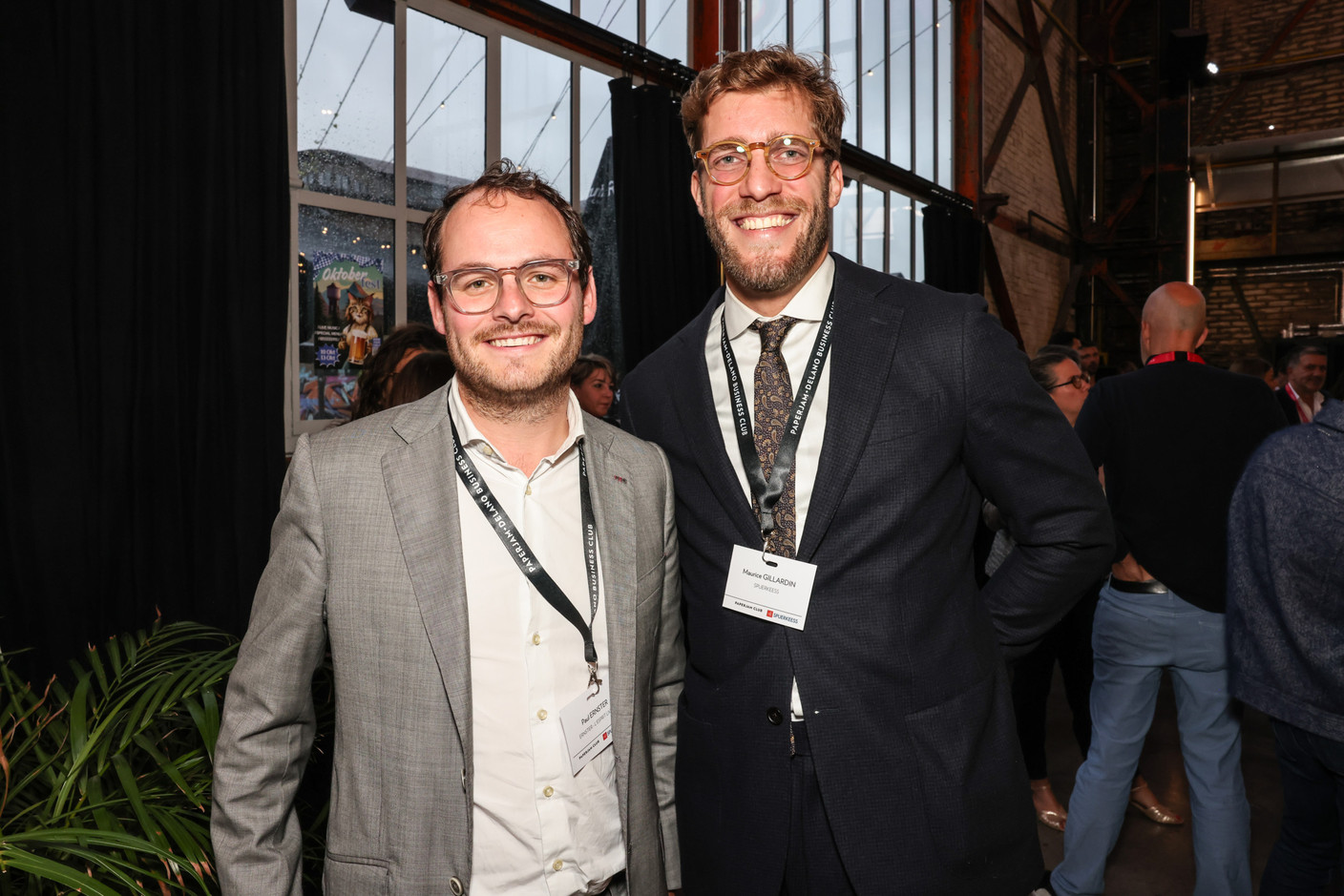 Paul Ernster (Ernster - L'esprit du livre) et Maurice Gillardin (Spuerkeess). (Photo: Marie Russillo/Maison Moderne)