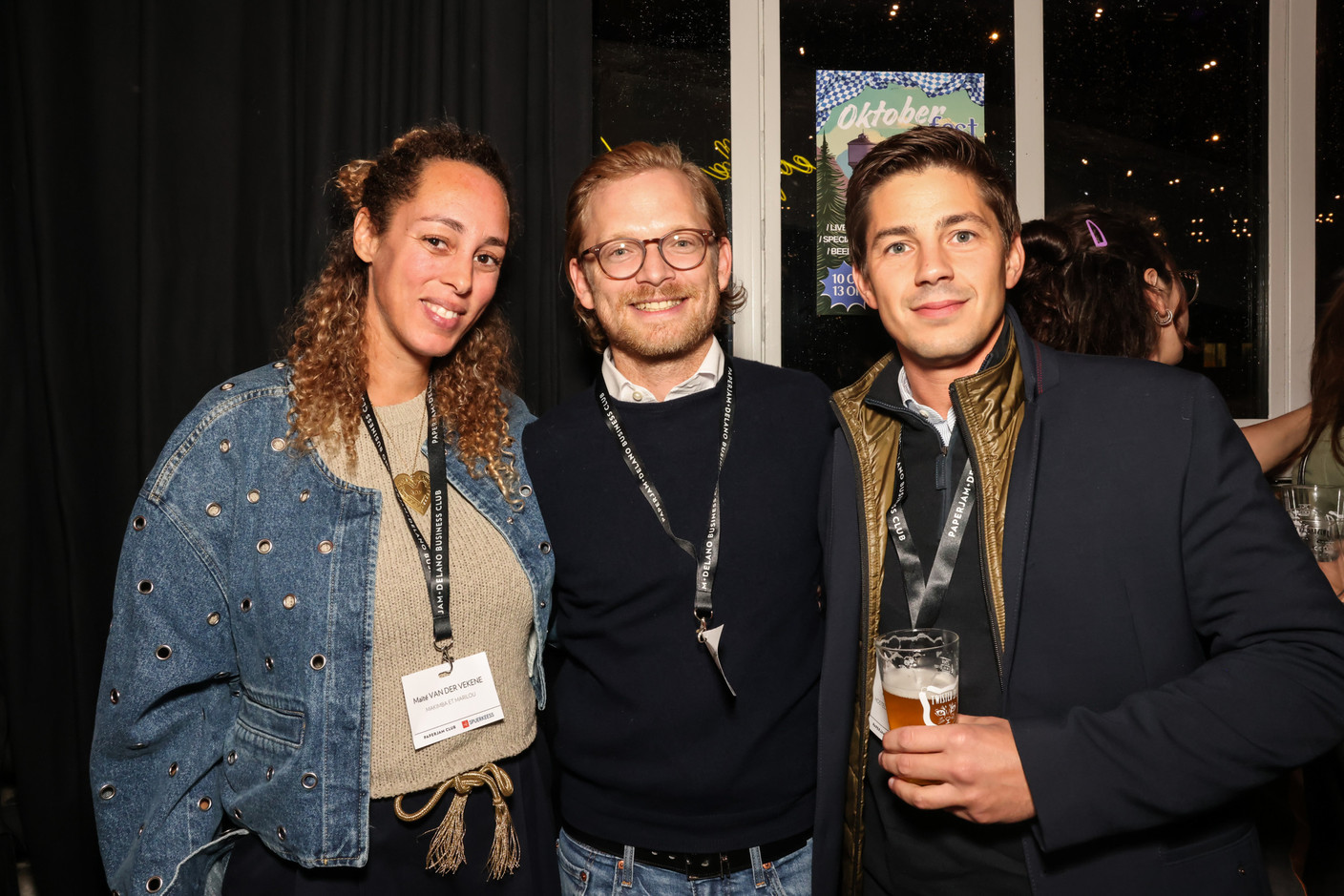 Maïté Van der Vekene (Makimba et Marilou), Henry Schröder-Castendyck (Lionstone Capital Management) et Clovis Degrave (Hostellerie du Grünewald). (Photo: Marie Russillo/Maison Moderne)