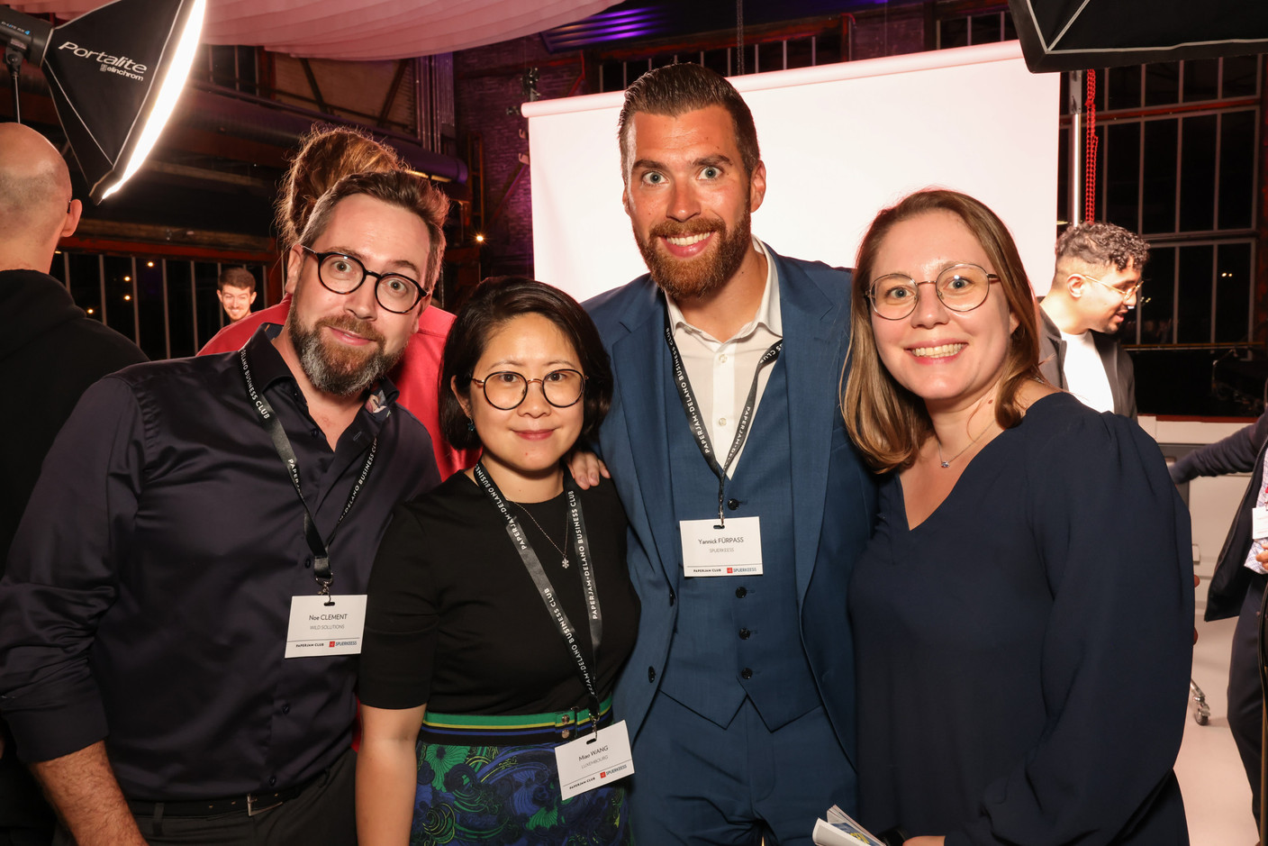 Noe Clement (Wild Solutions), Miao Wang (A&O Shearman), Yannick Fürpass (Spuerkees), Luisa Nadaud (A&O Shearman). (Photo: Marie Russillo/Maison Moderne)