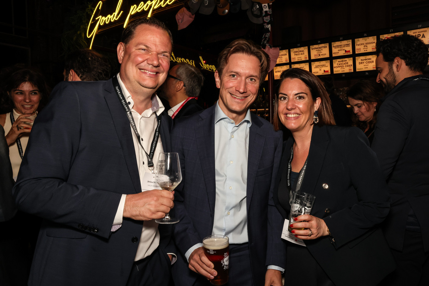 Jérôme Wiwinius (Lalux Assurances), Jean-Paul Olinger (Administration des contributions directes) et Alexa Ballman (Institut de beauté Alexa Ballman). (Photo: Marie Russillo/Maison Moderne)