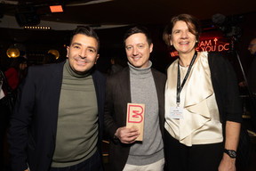 Kamel Aroune ( The Dots), Vincenzo Manzella (LuxairGroup / Luxair) et Vania Henry (Ministère des Affaires intérieures). (Photo: Eva Krins / Maison Moderne)